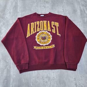 Vintage Arizona State Crew Neck Sweatshirt Burgundy Size XL